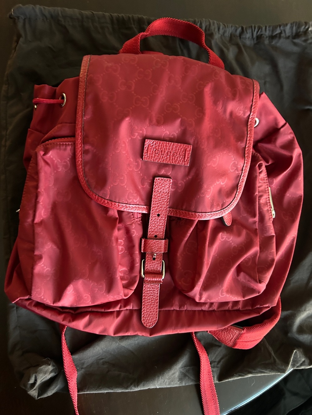 Gucci Red Nylon Backpack